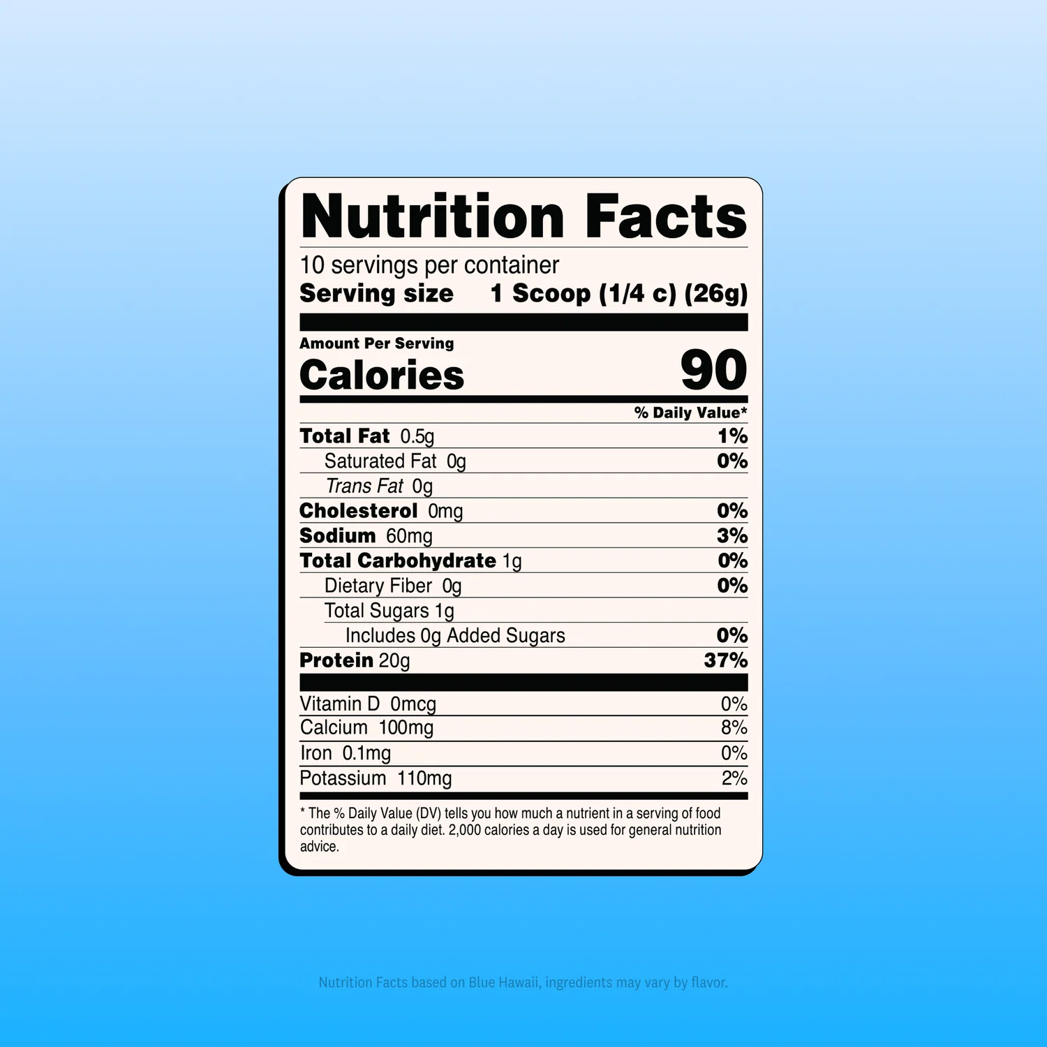 Blue Hawaii Clear Whey Protein - 20g PROTEIN, 90 CALORIES