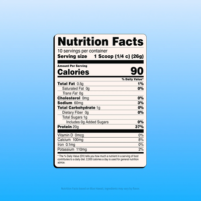 Blue Hawaii Clear Whey Protein - 20g PROTEIN, 90 CALORIES